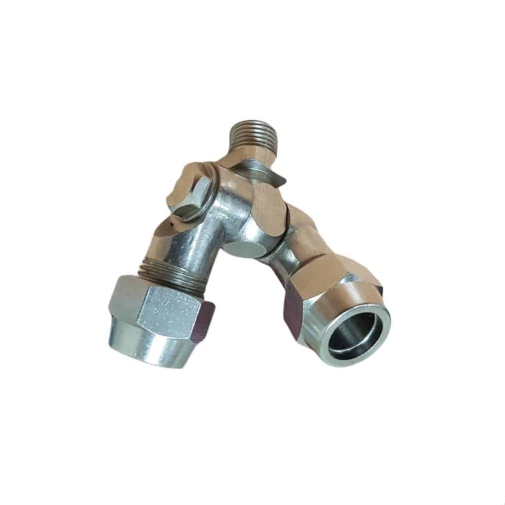 Portaboquillas Articulado Doble 1/4”M – Latón