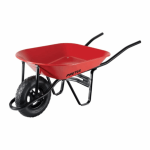 CARRETILLA 4.5 FT3 ROJA NEUMÁTICA, BASTIDOR TUBULAR