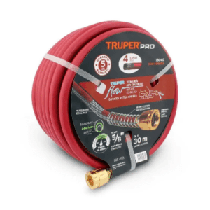 MANGUERA 5/8" SUPER REFORZADA 4 CAPAS 30 M CONEXIONES METAL